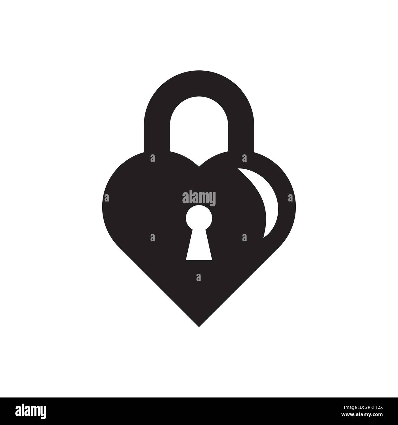 Locked Heart Icon Isolated on White Background Stock Vector Image & Art ...