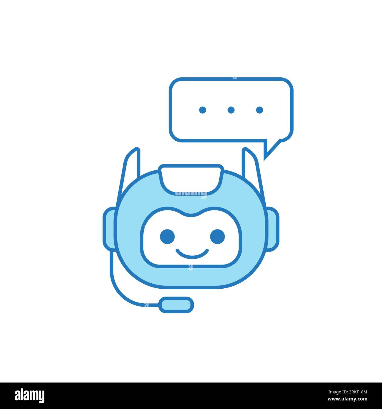 Chatbot Icon or Virtual Assistant Icon Design with Bubble Speech and ...