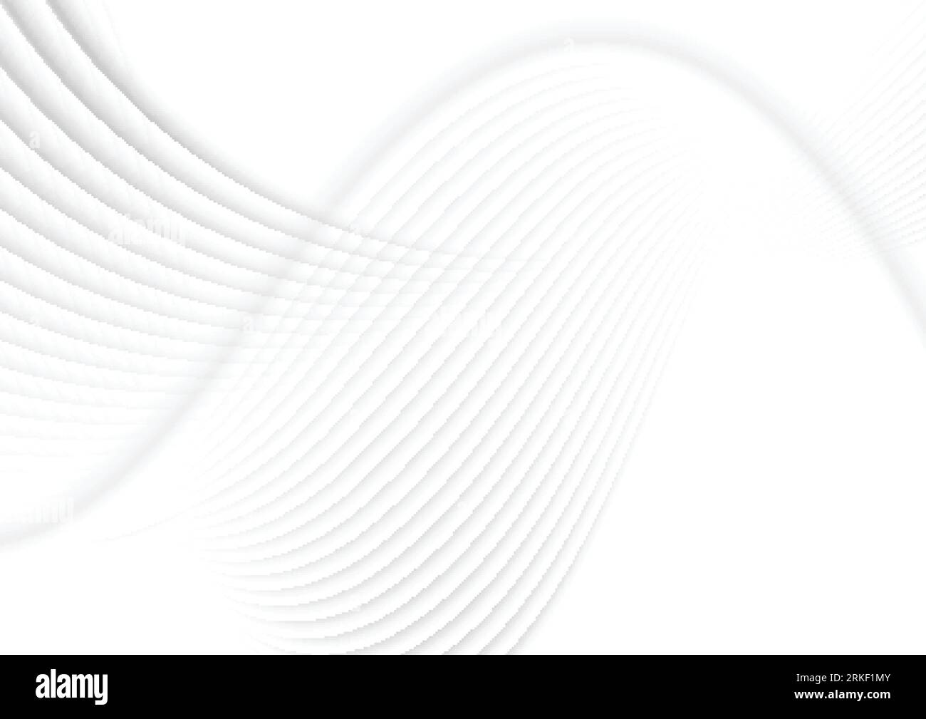 Grey white smooth refracted waves abstract background. Vector design Stock Vector