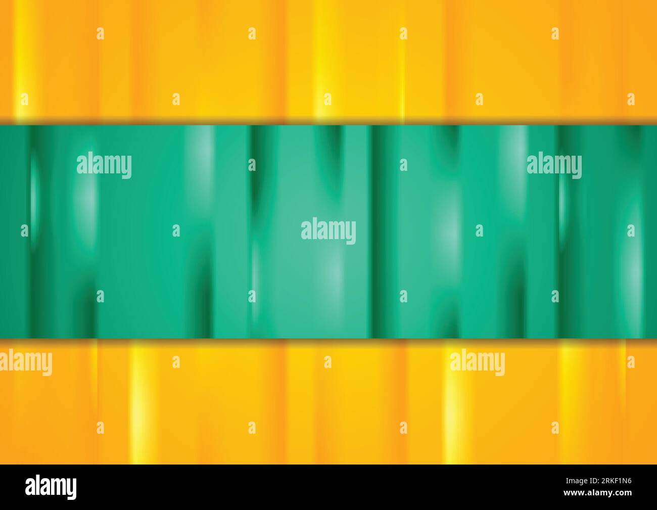 Turquoise and orange glowing smooth stripes abstract background. Vector design Stock Vector