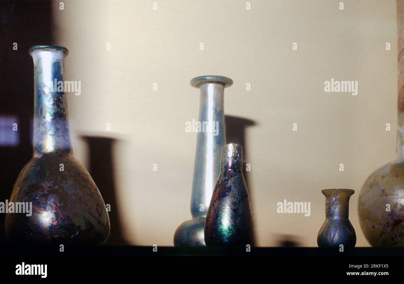 Amman Jordan Archaeological Museum Nabataean Glass Stock Photo
