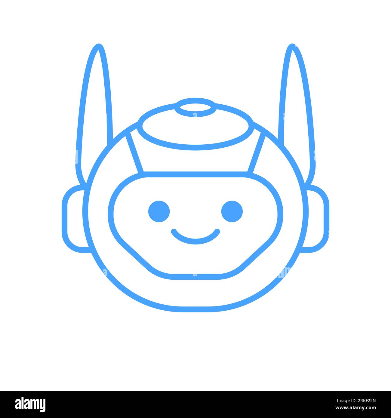 Robot Head Avatar Vector Design. Cartoon Robot Head Icon Design Stock Vector