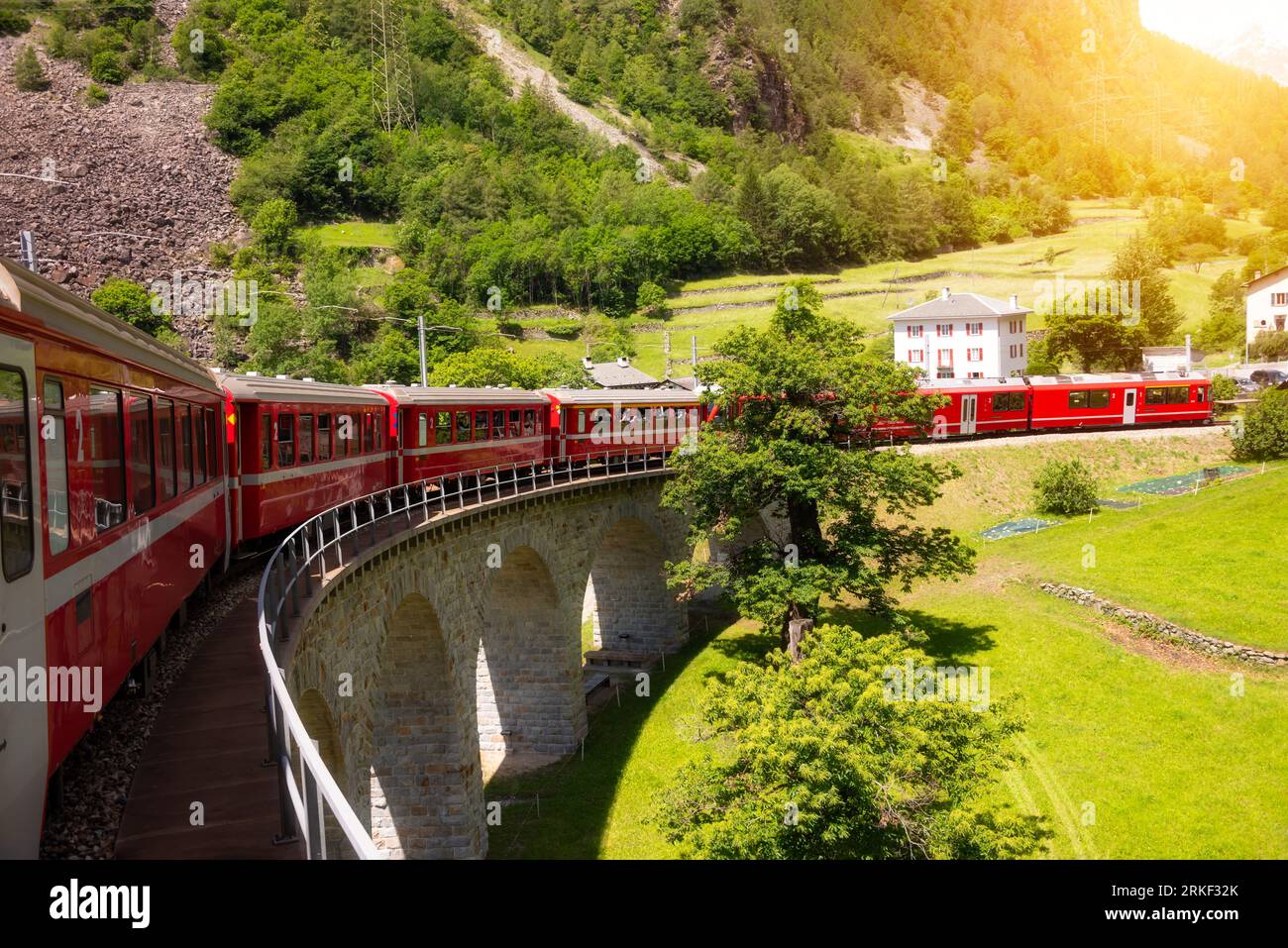 Train moving swiss alps hi-res stock photography and images - Alamy