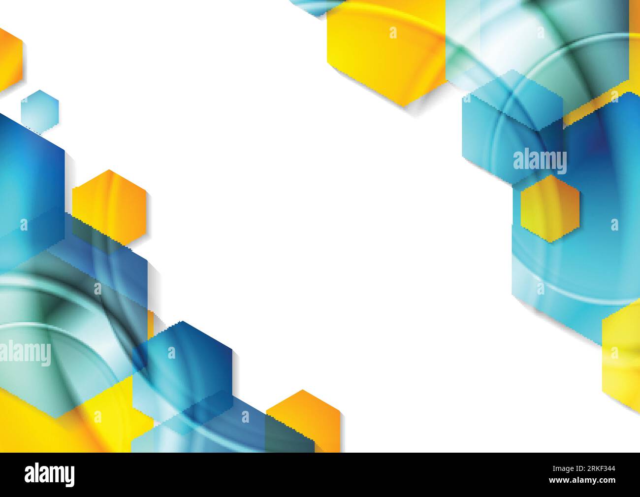 Abstract colorful shiny tech background with glossy hexagons. Vector design Stock Vector