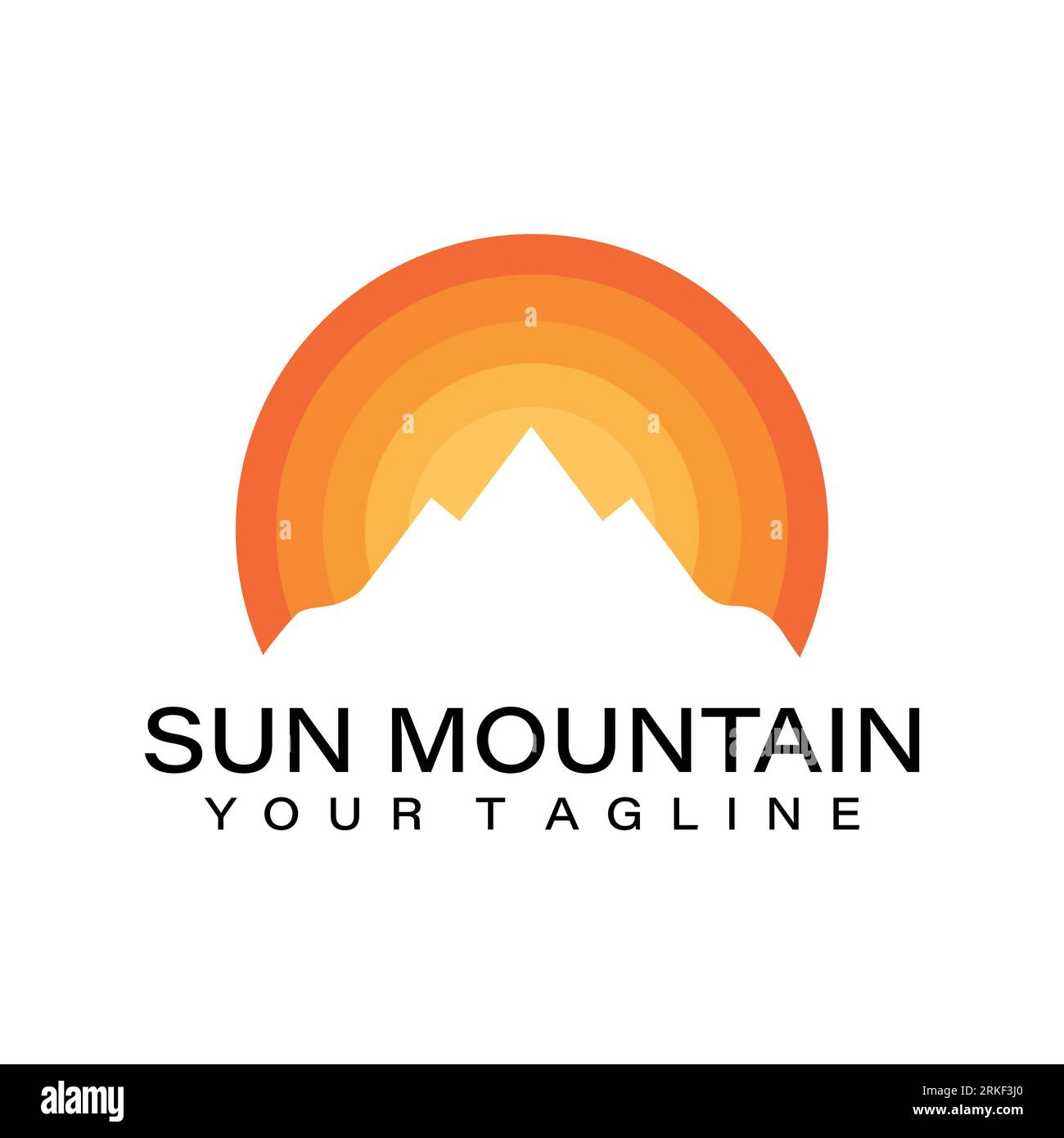 sun mountain logo Design icon Vector Stock Vector