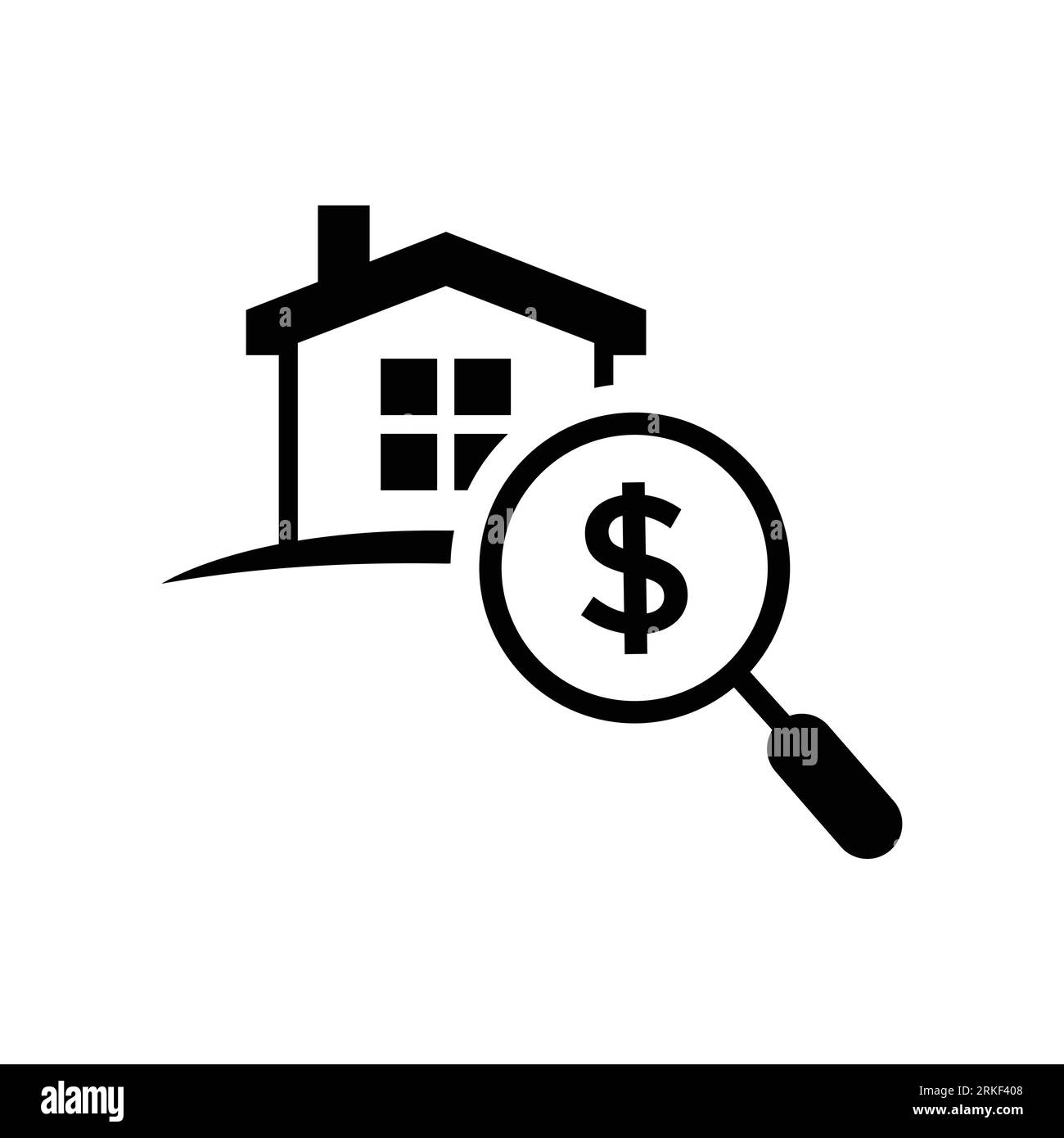 Home appraisal icon. Real estate clipart isolated on white background