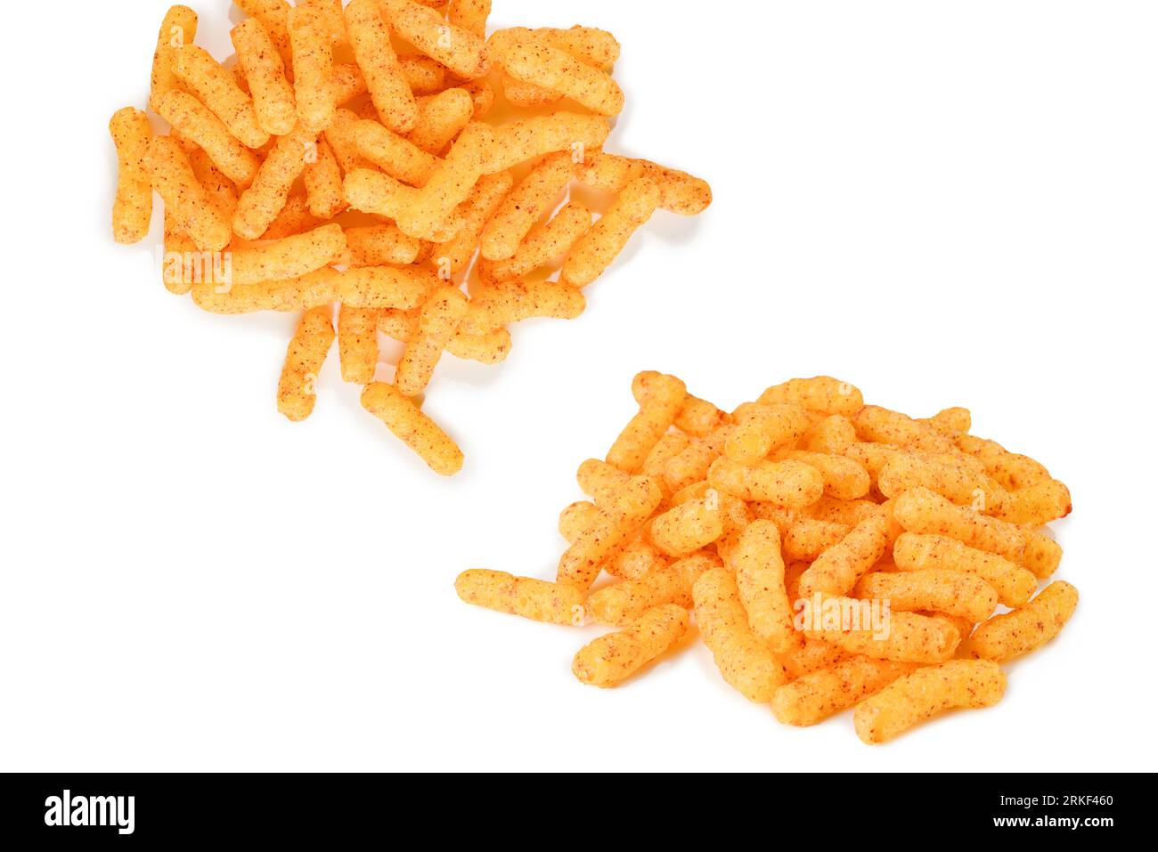 Cheese crunchy sticks isolated on white background. Stock Photo