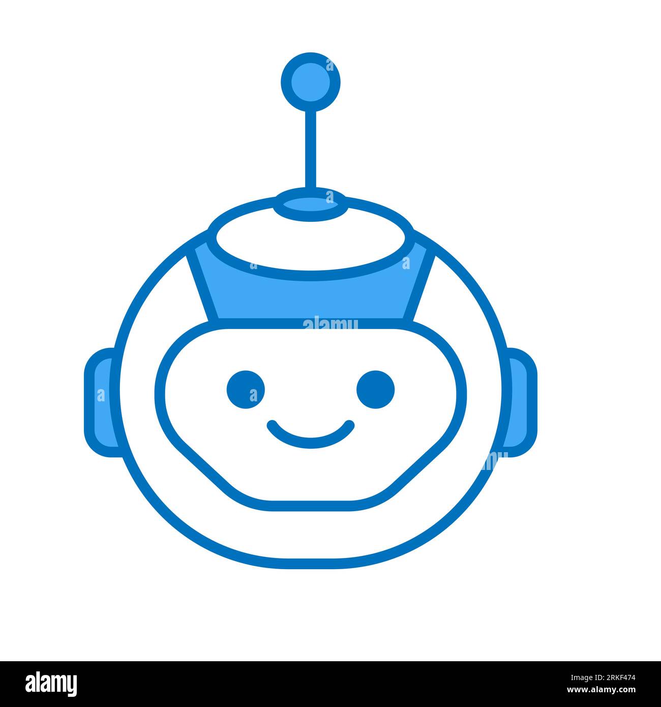Robot Head Avatar Vector Design. Cartoon Robot Head Icon Design Stock Vector