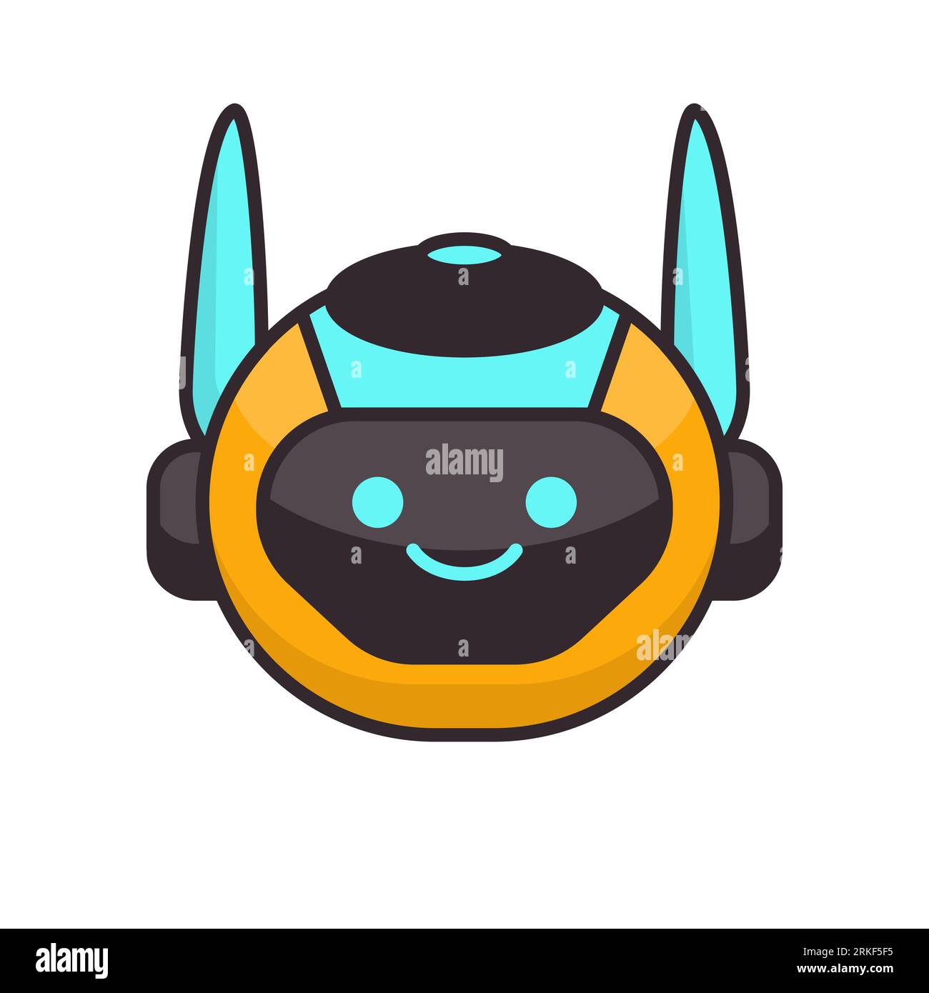 Robot Head Avatar Vector Design. Cartoon Robot Head Icon Design Stock ...