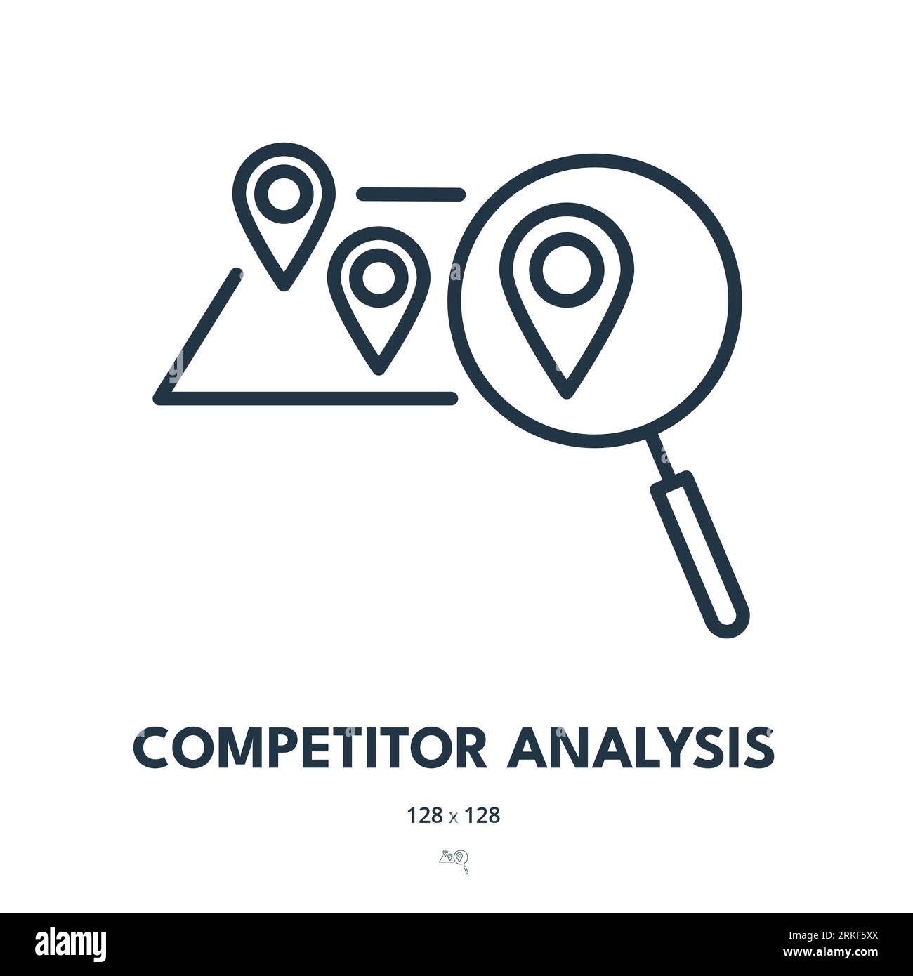 Competitor Analysis Icon. Market Research, Comparison, Strategy. Editable Stroke. Simple Vector Icon Stock Vector