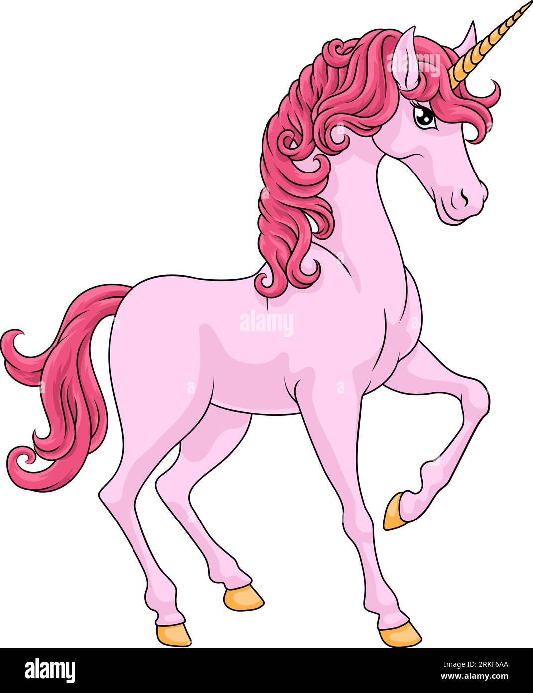 Unicorn Horn Horse Animal Cartoon Mascot From Myth Stock Vector Image & Art Alamy