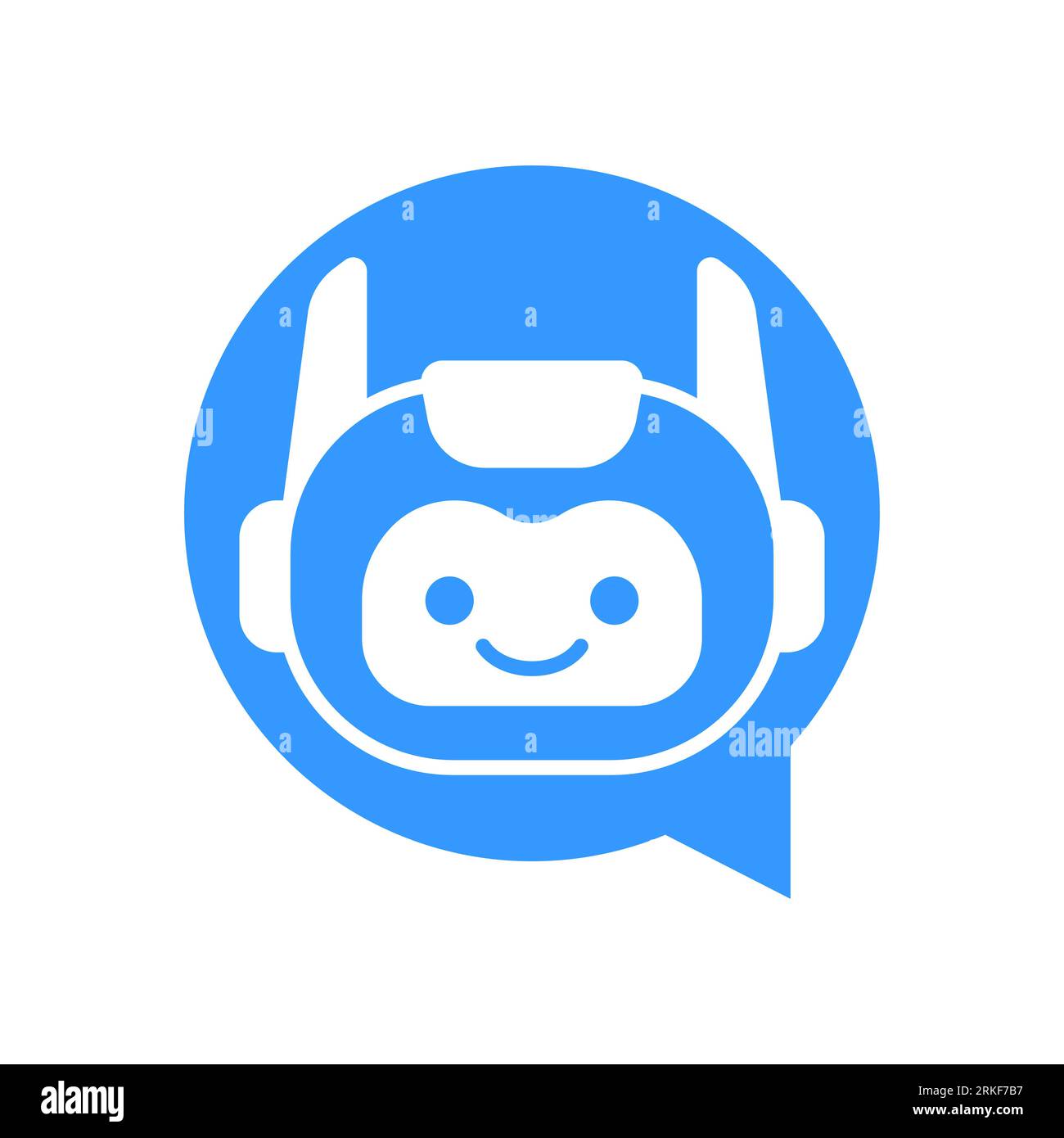 Robot Chat Bot Vector Design. Robotic Assistant icon isolated on bubble speech Stock Vector
