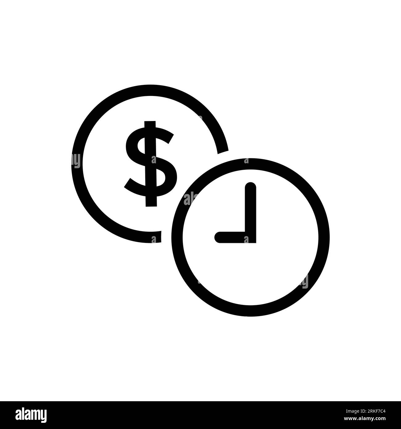 Time is money icon illustration line stock vector image art alamy