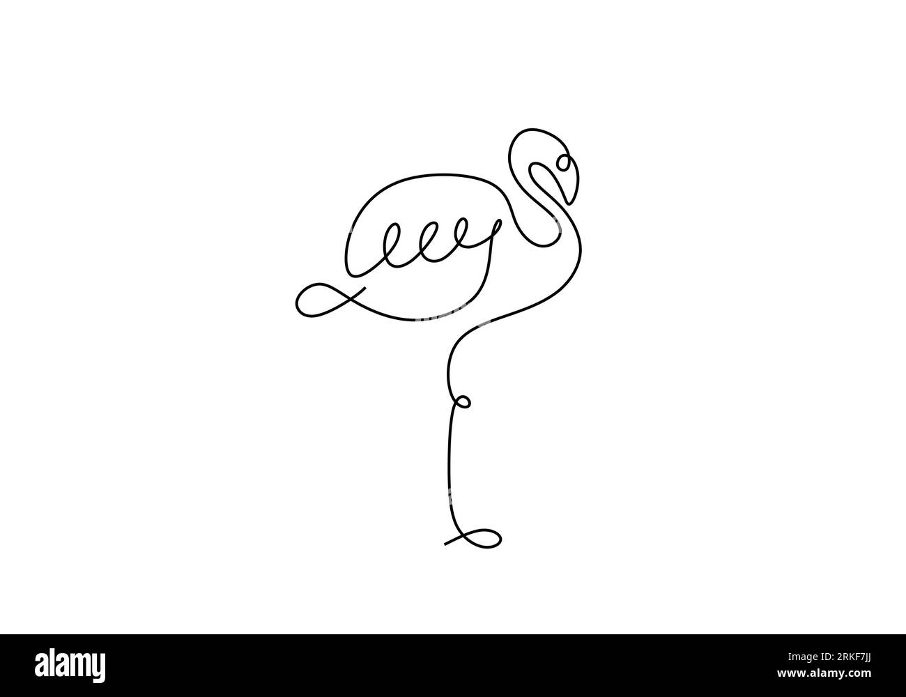 Flamingo one line drawing. Decorative element. in trendy outline style ...