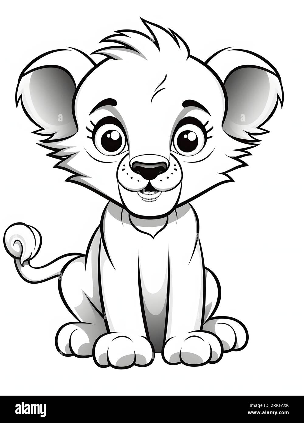 Lion cub pencil drawing