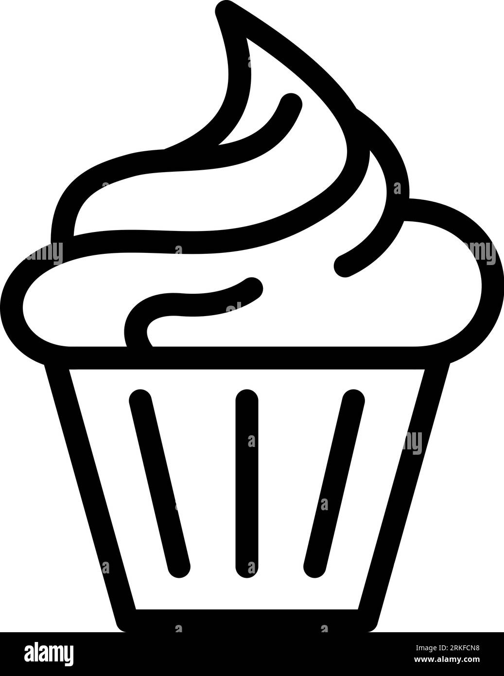 Cupcake line icon as a diner symbol Stock Vector
