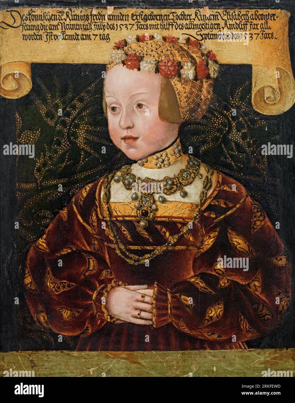 Portrait of Archduchess Elisabeth 1537 by Jakob Seisenegger Stock Photo