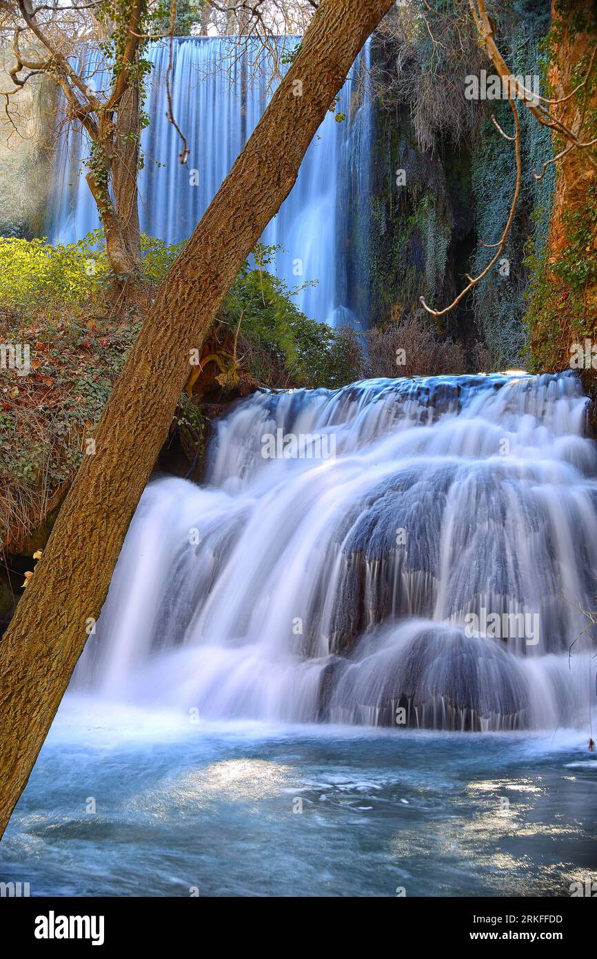 Spain Autonomous Community Of Aragon Waterfall In The Park Of The