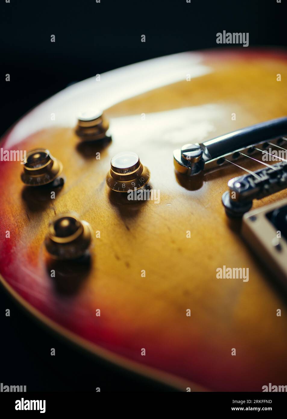 Guitar potentiometers of an electric guitar Stock Photo Alamy
