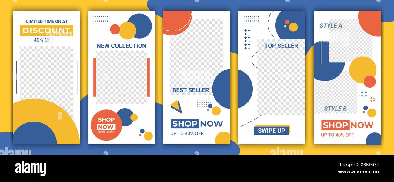 Ig story design for social media.Trendy editable template for social networks stories frame. Set