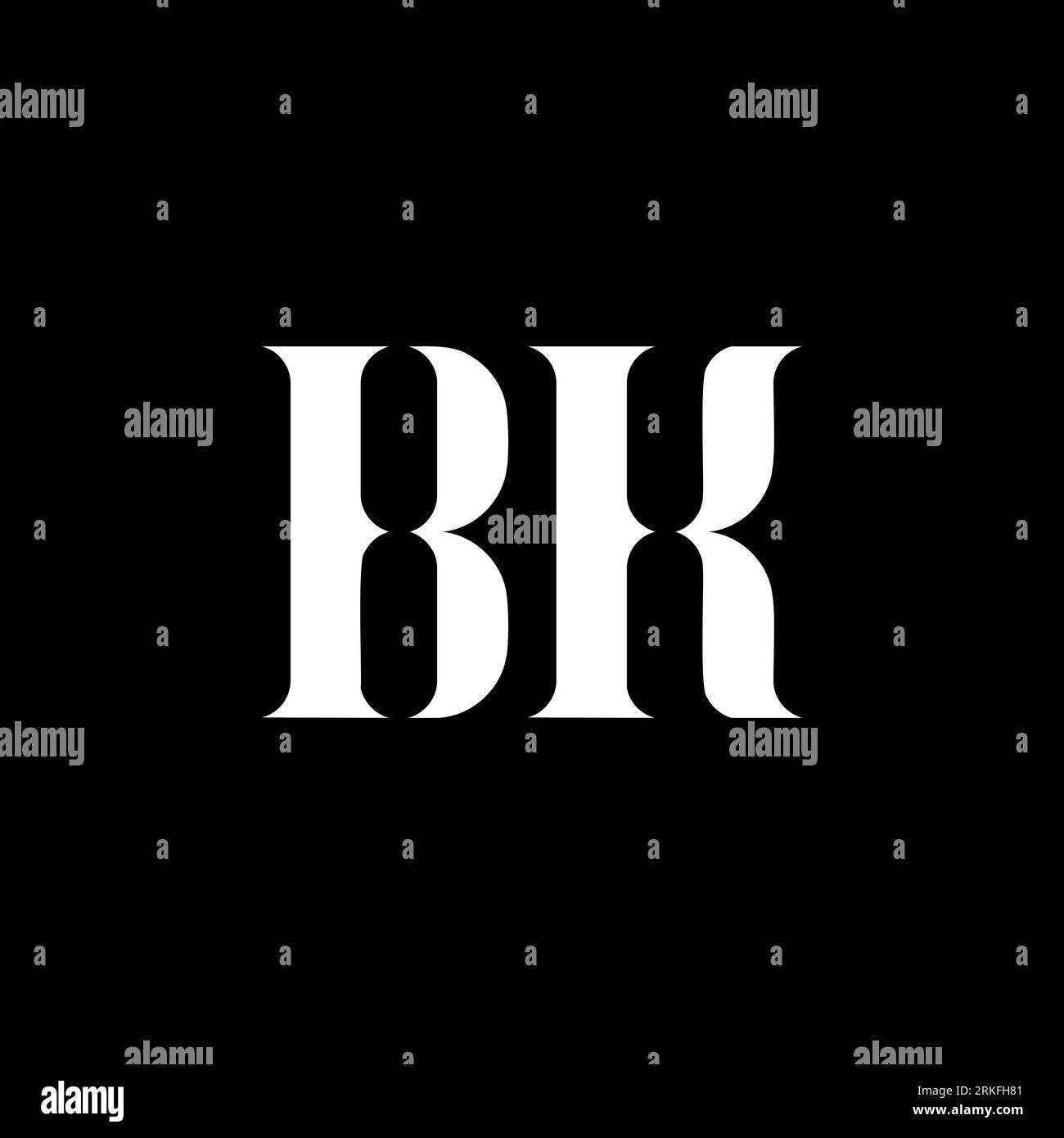 BK B K letter logo design. Initial letter BK uppercase monogram logo ...
