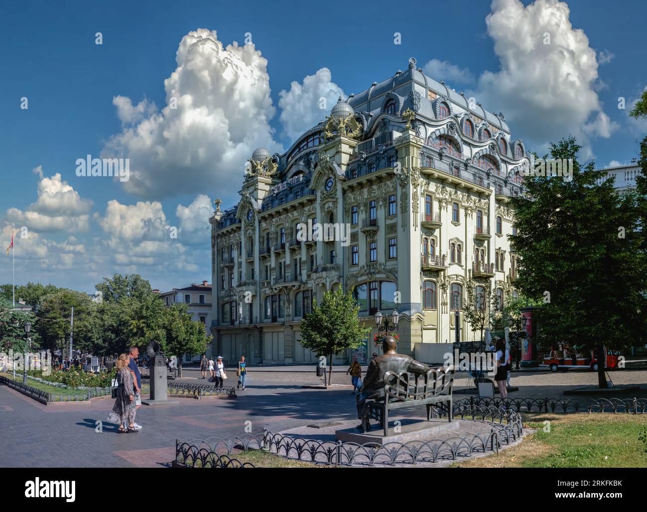 Bolshaya Moskovskaya Hotel on the Deribasovskaya street in Odessa Stock Photo