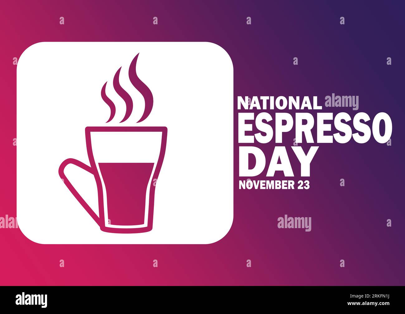 National Espresso Coffee Day Background Vector Illustration. Holiday concept. Template for background, banner, card, poster with text inscription. Stock Vector