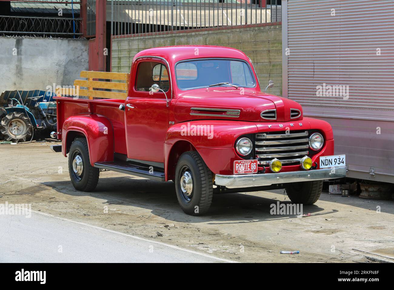 1949 Ford F-3 Pickup Truck used by Americans at US military naval bases in Philippines in the 1950s/60s, restored by Gonzales Restoration, San Pablo Stock Photo