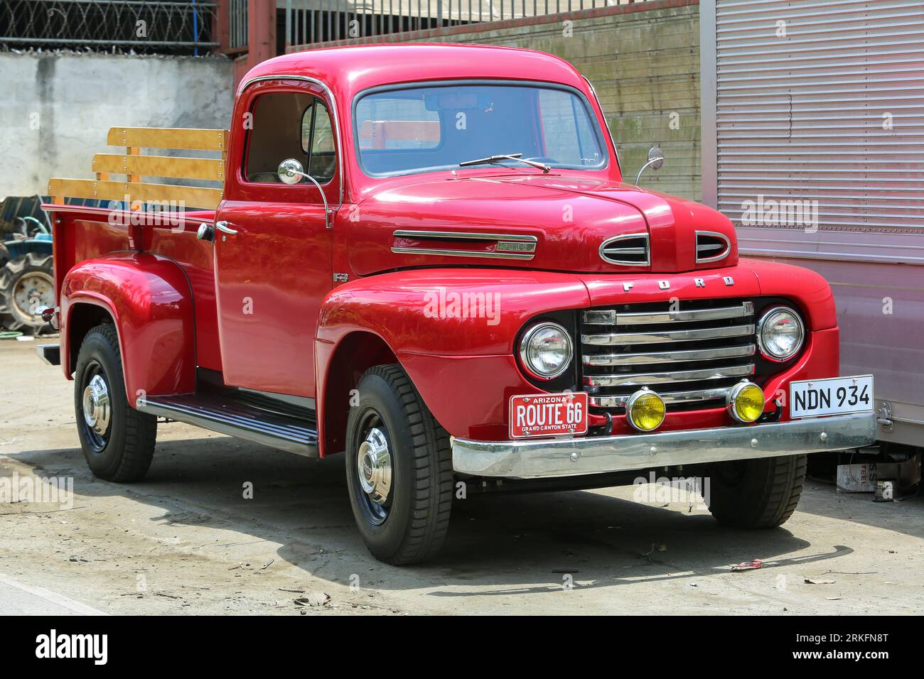 1949 Ford F-3 Pickup Truck used by Americans at US military naval bases in Philippines in the 1950s/60s, restored by Gonzales Restoration, San Pablo Stock Photo