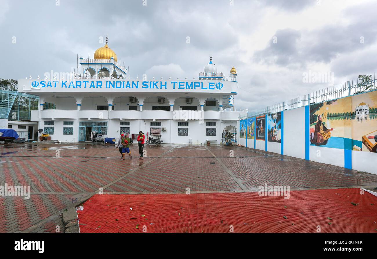 The Sat Kartar Indian Sikh Temple welcome the Philippine Indian community in San Pablo Laguna, Sikhs Gurdwara, Indians Filipinos descent, Philippines Stock Photo