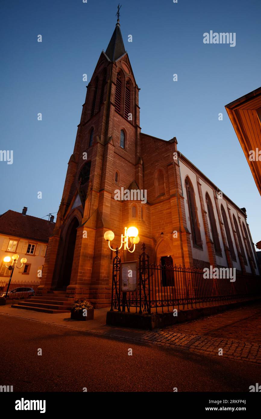 A scenic view of the Eglise St Laurent church in France Stock Photo