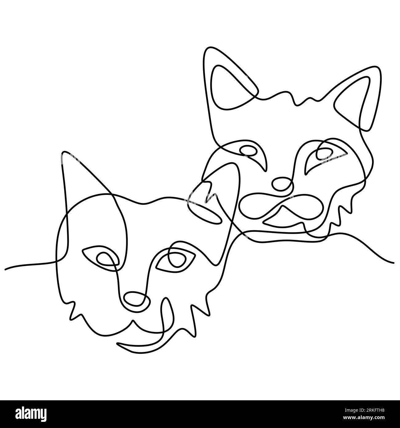 cat face line drawing