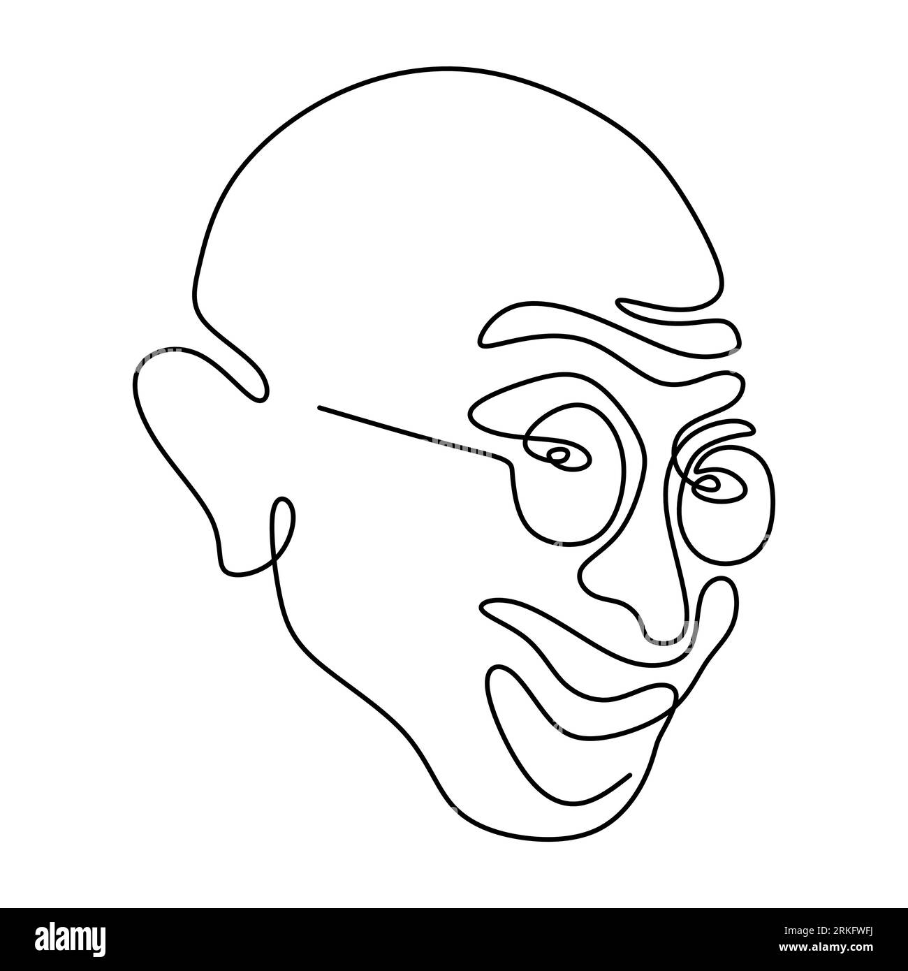 Mahatma Gandhi the Indian figure continuous one line drawing. Gandhi is a  man who leader of the Indian independence movement from British Rule, who  em Stock Vector Image & Art - Alamy