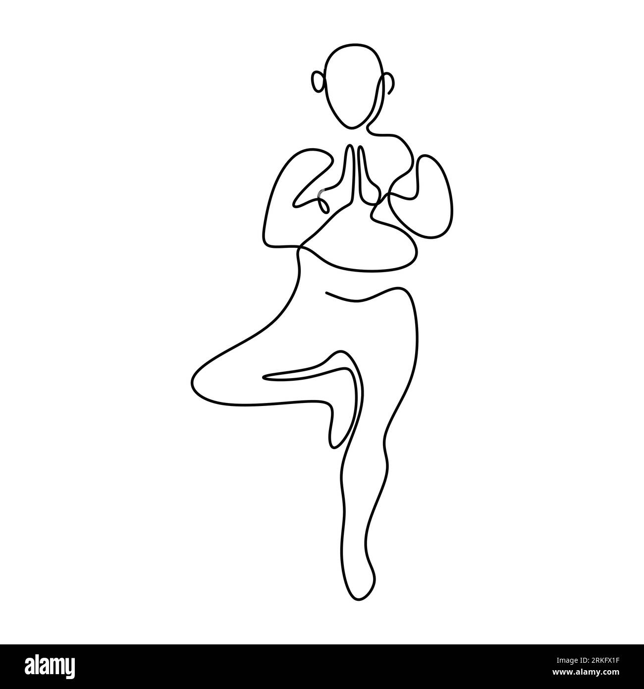Yoga standing one leg Stock Vector Images - Alamy