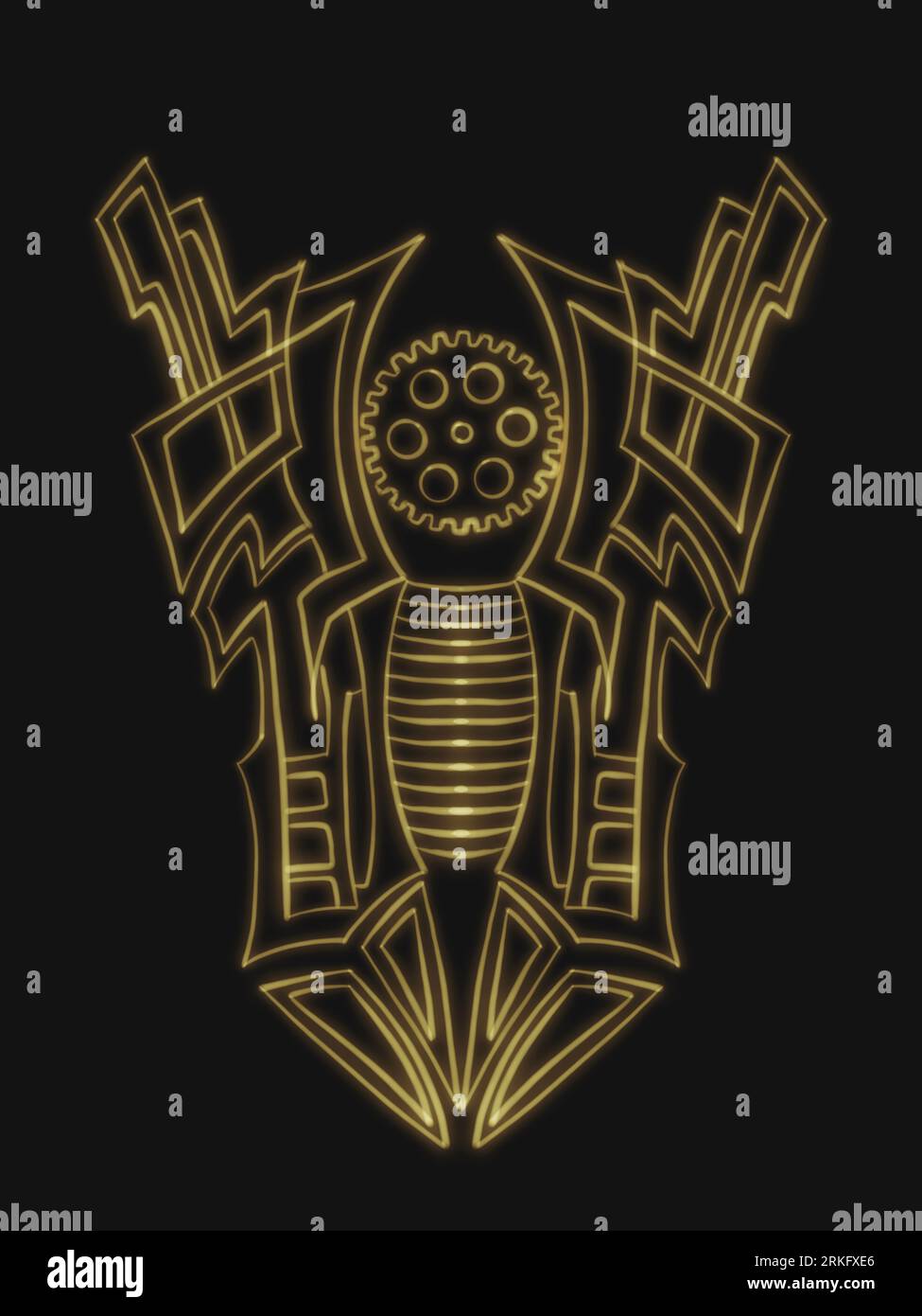 abstract drawing of a motor, a gear in an engine Stock Photo - Alamy