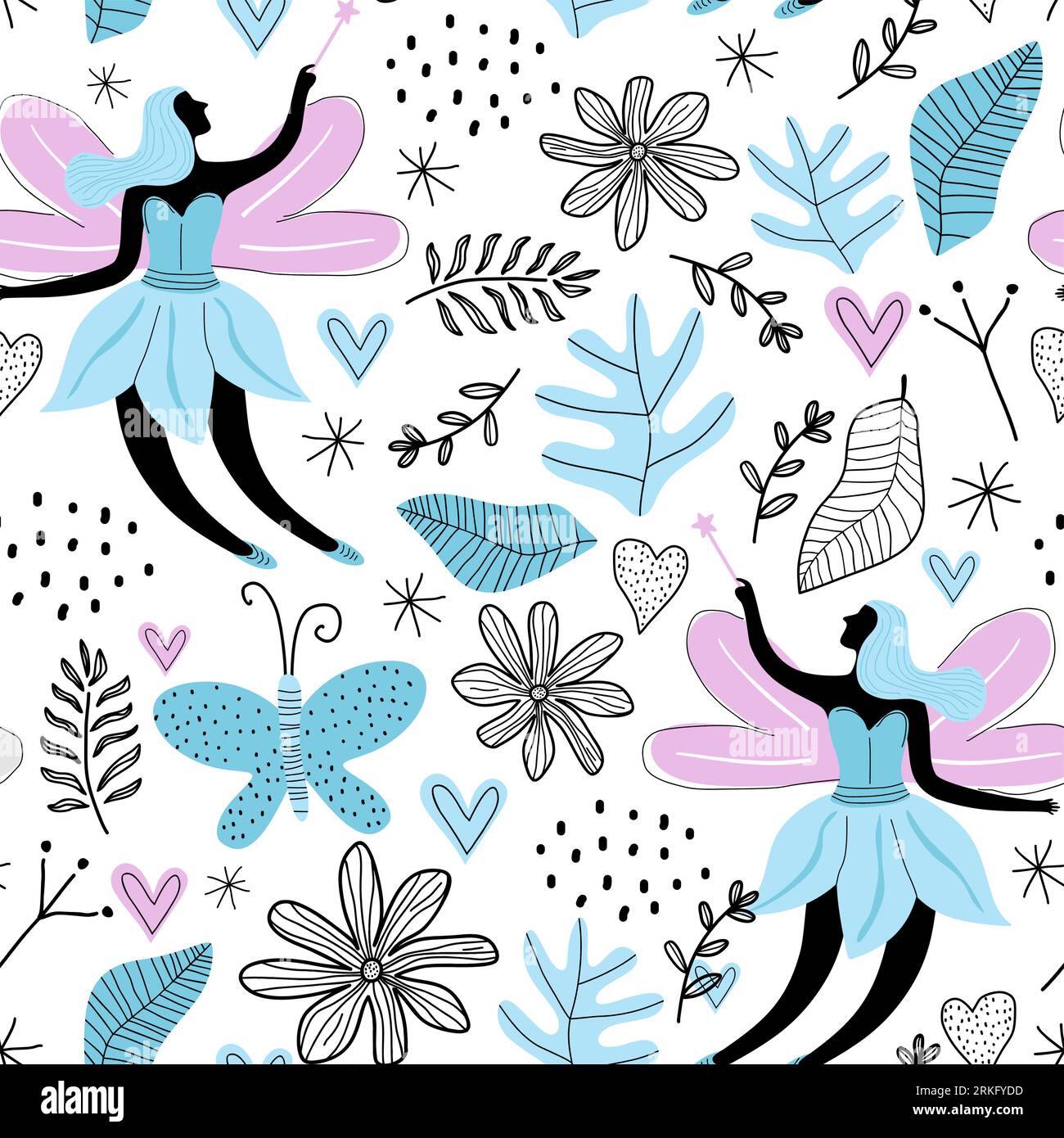 Watercolor fairy pattern Stock Vector Images - Alamy
