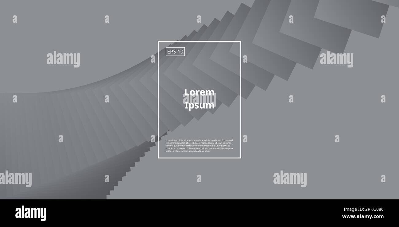 trendy ultimate grey background with square geometric element Stock Vector