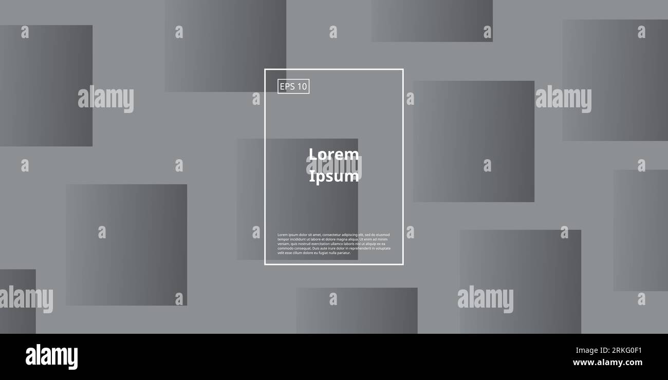 Trendy background with geometric square element in grey color Stock Vector