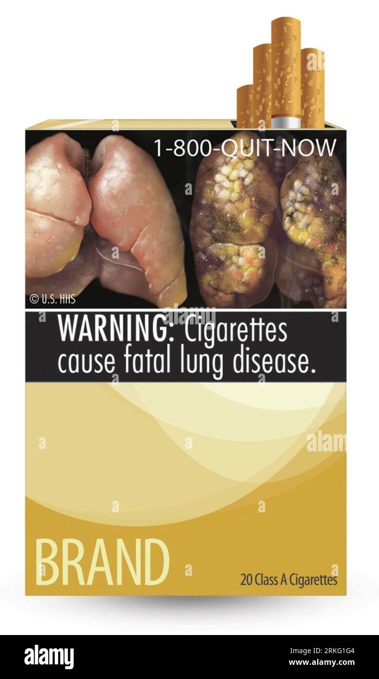 Bildnummer: 55532418  Datum: 22.06.2011  Copyright: imago/Xinhua (110621) -- WASHINGTON, June 21, 2011 (Xinhua) -- Picture provided by the U.S. Food and Drug Administration (FDA) on June 21, 2011 shows a graphic cigarette warning label. FDA on Tuesday unveiled nine graphic cigarette warning labels that highlight the dangers of smoking, in an effort to help prevent children from smoking, encourage adults who do to quit. (Xinhua) (wjd) US-FDA-CIGARETTE-WARNING LABEL PUBLICATIONxNOTxINxCHN Gesellschaft Rauchen Warnung Zigaretten Zigarettenschachtel Gefahren Gesundheitsschäden Schäden Gesundheit x Stock Photo