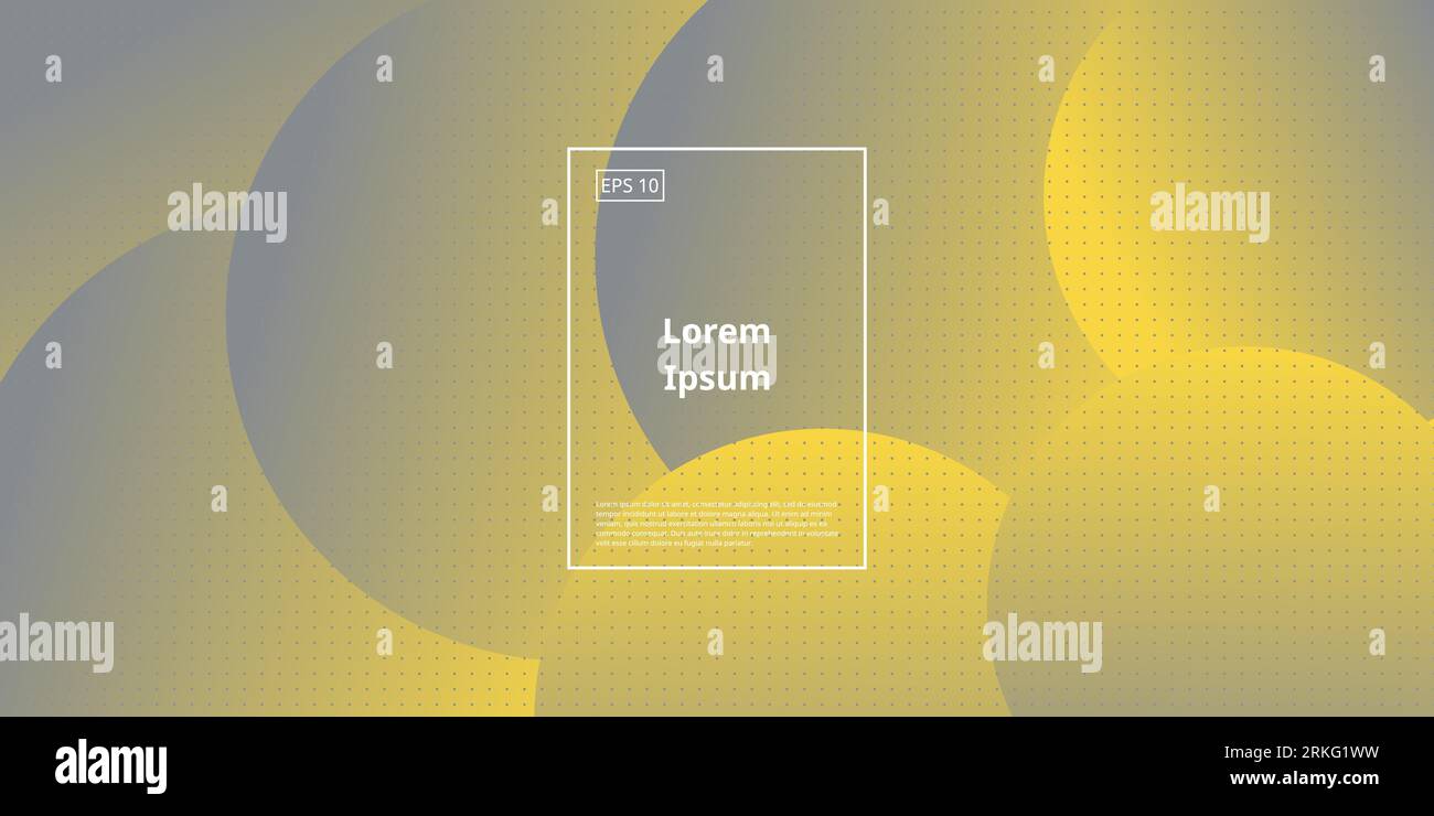Gradient abstract background with circle element with yellow and grey color Stock Vector
