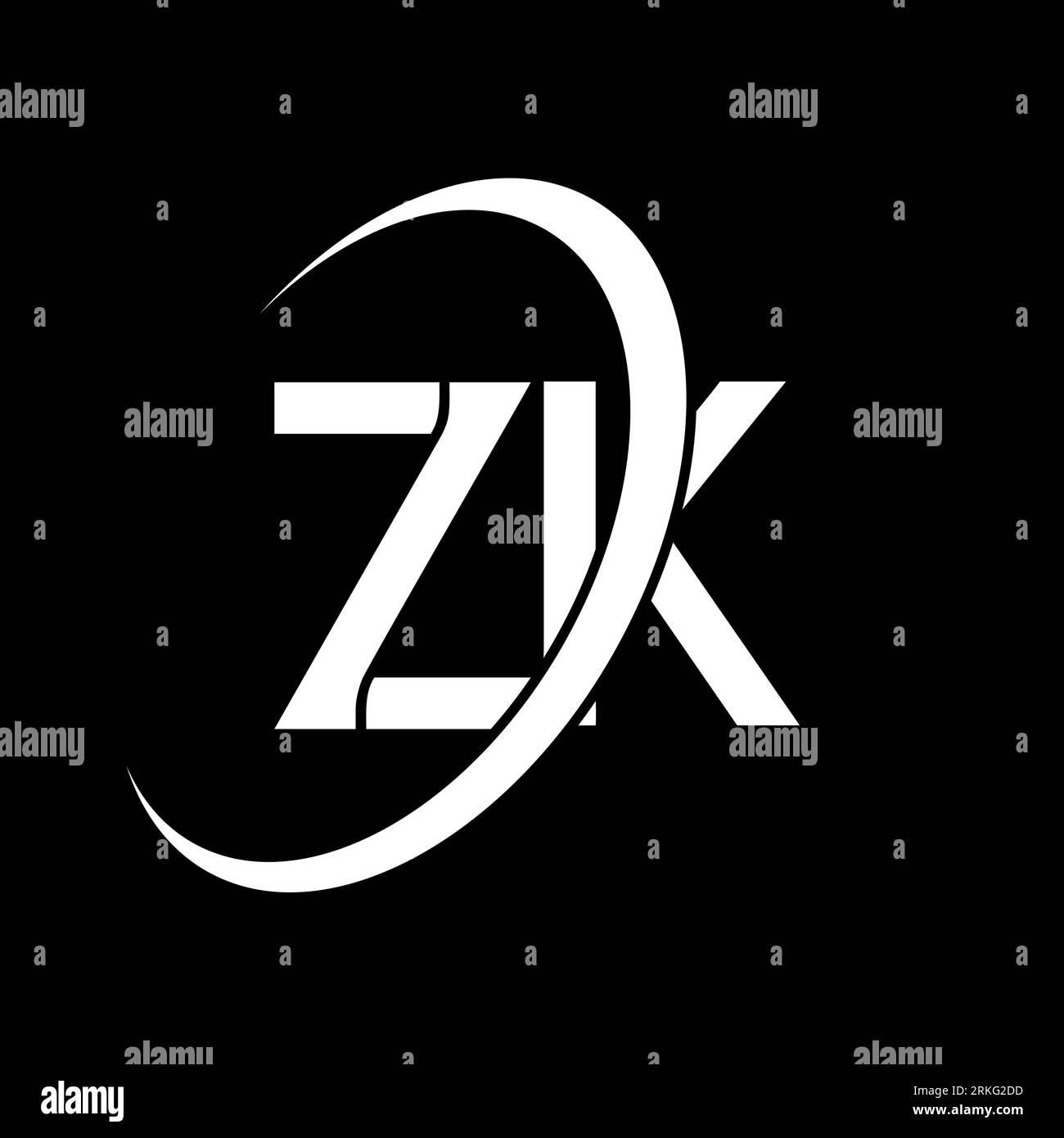 Zk Logo Z K Design White Zk Letter Zk Z K Letter Logo Design Initial Letter Zk Linked Circle