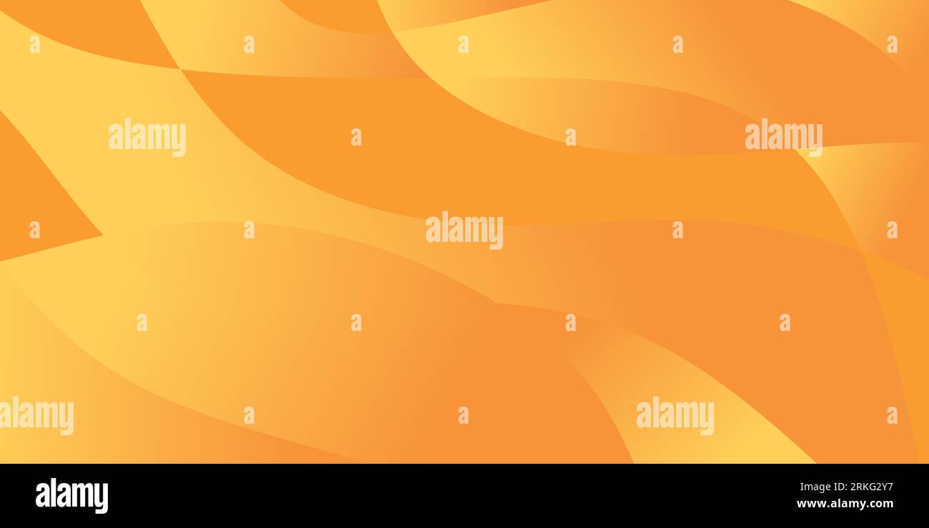 Trendy gradient geometric shape background with wavy element in orange color Stock Vector