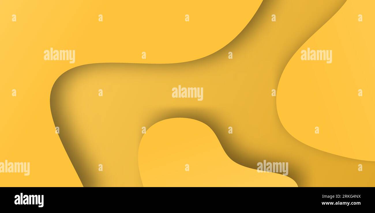 Abstract gradient geometric shape background with fluid element in yellow color Stock Vector