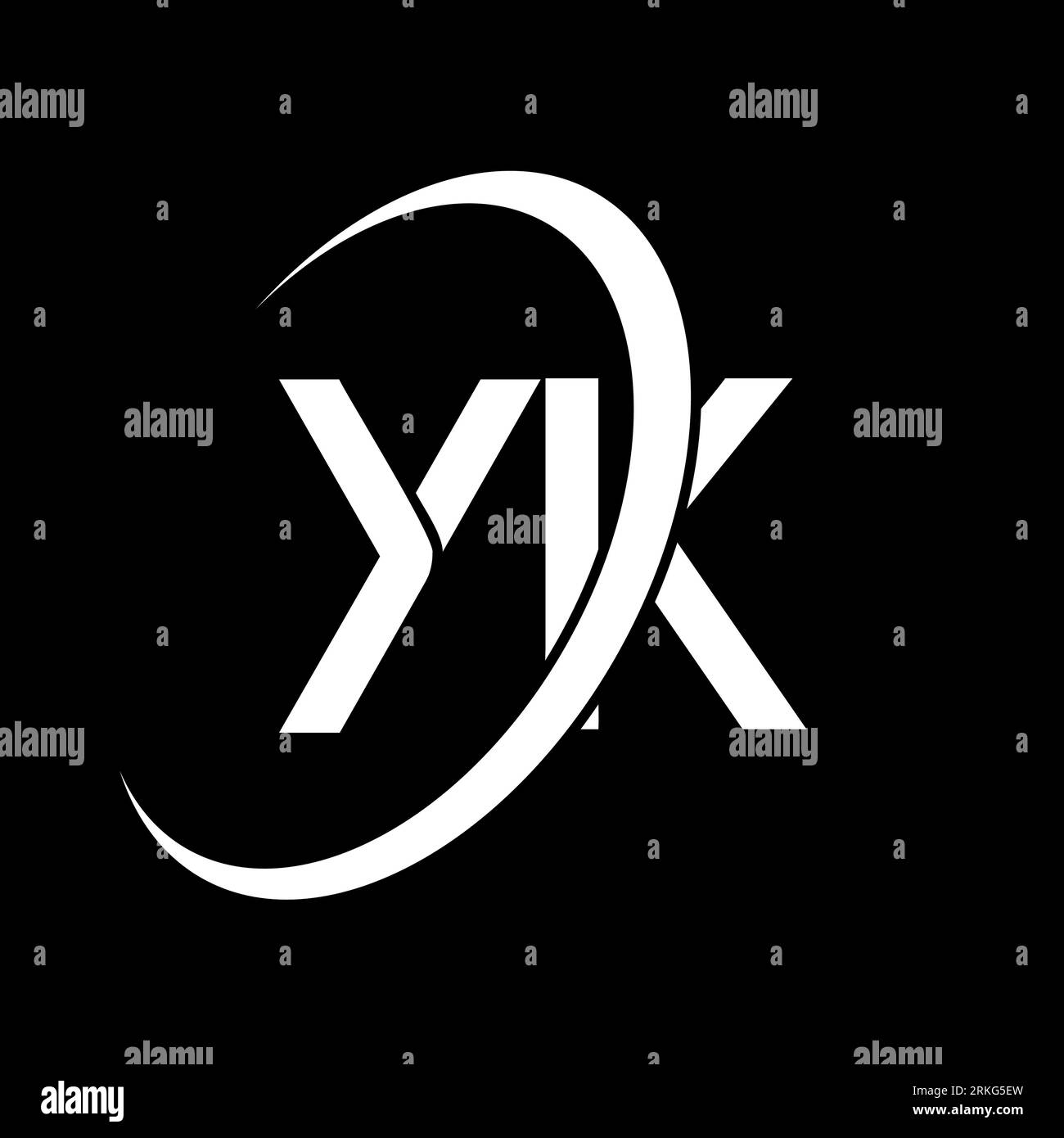 Yk Logo Y K Design White Yk Letter Yk Y K Letter Logo Design Initial Letter Yk Linked Circle