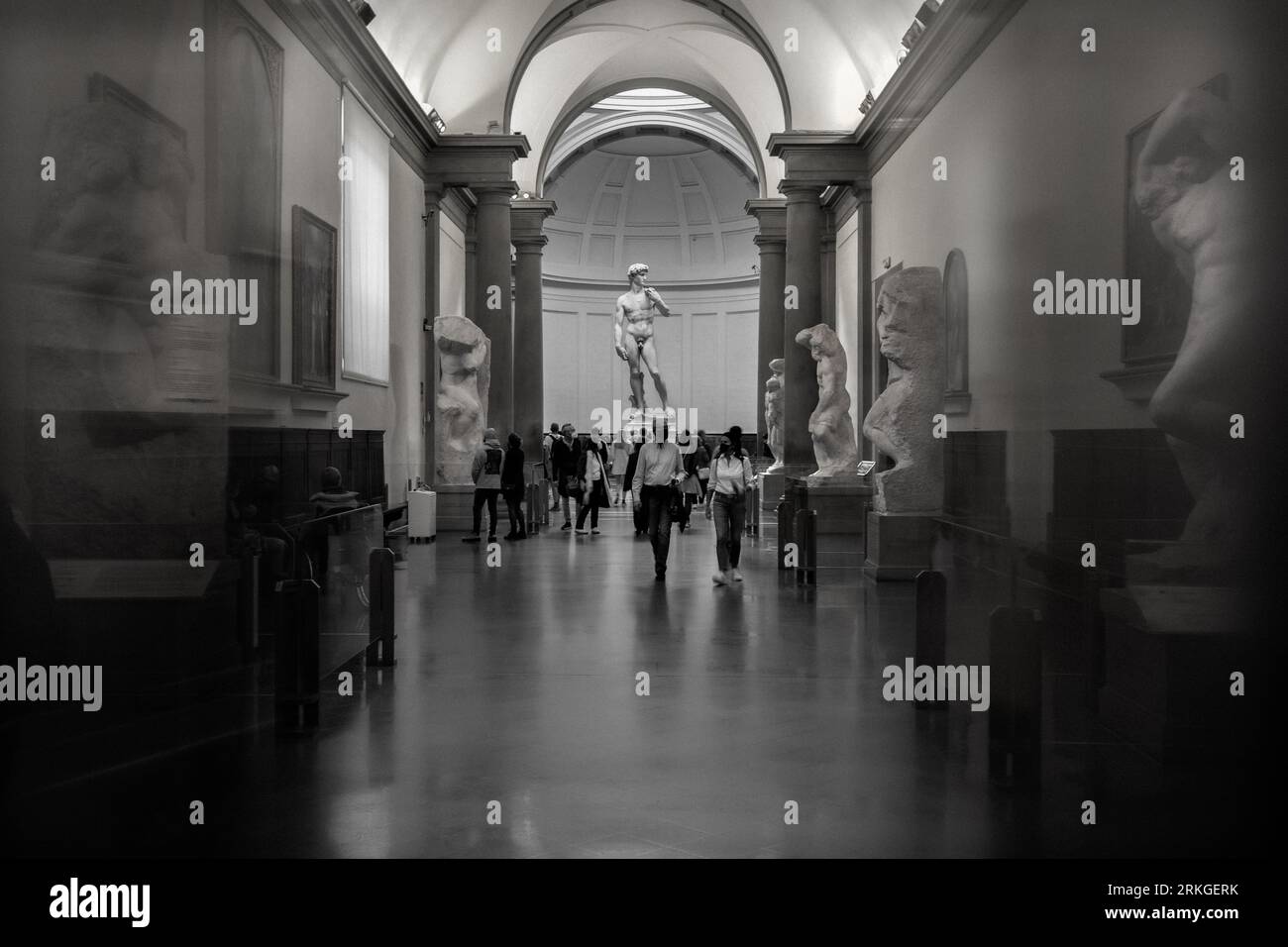 The Academy of Fine Arts in Florence, Italy, with the iconic statue of