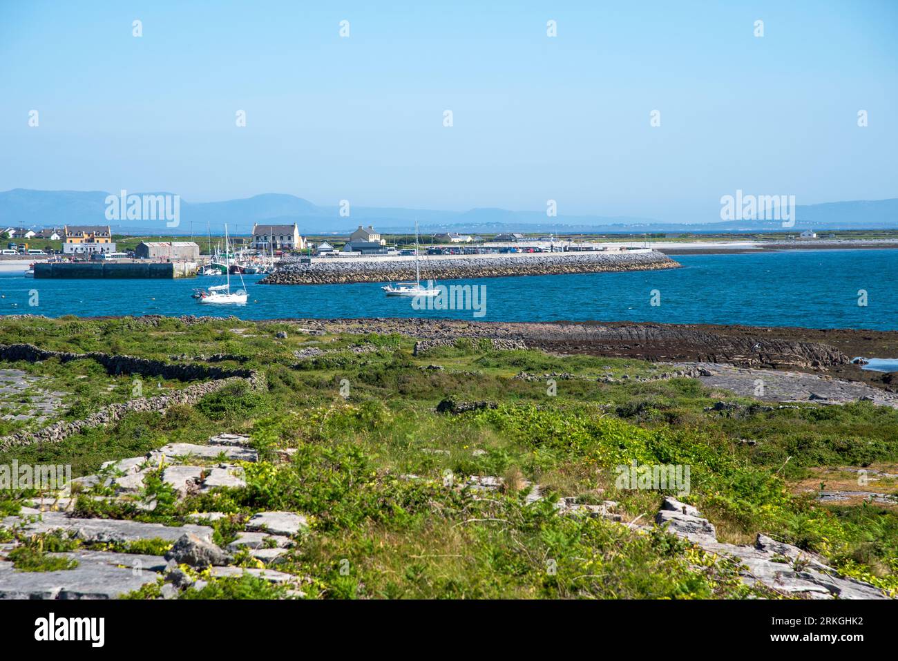 View on Kilronan harbour in Inishmore, the largest of the Aran Islands, Galway, Ireland Stock Photo