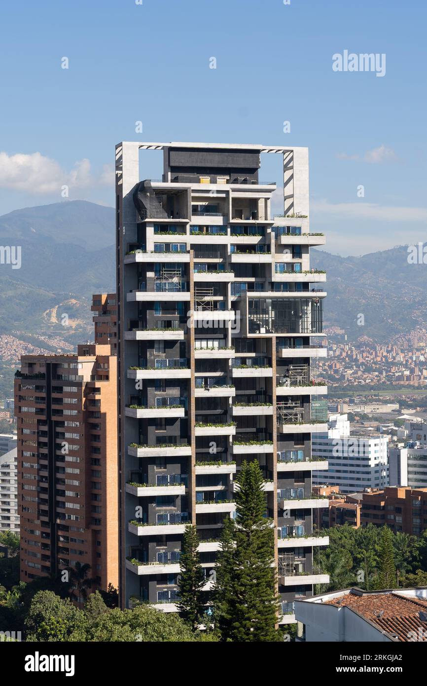 The new residential building Morph Medellin, nears completion in