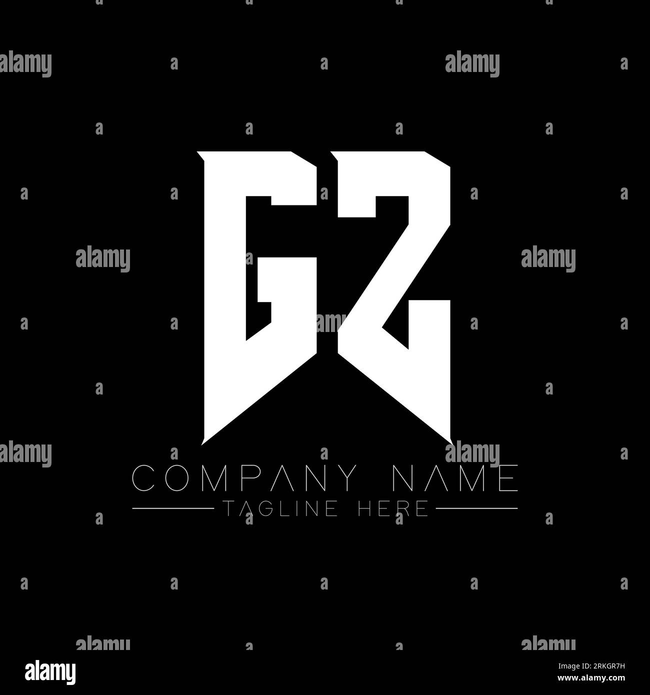 GZ Letter Logo Design. Initial letters GZ gaming's logo icon for technology companies. Tech letter GZ minimal logo design template. GZ letter design v Stock Vector