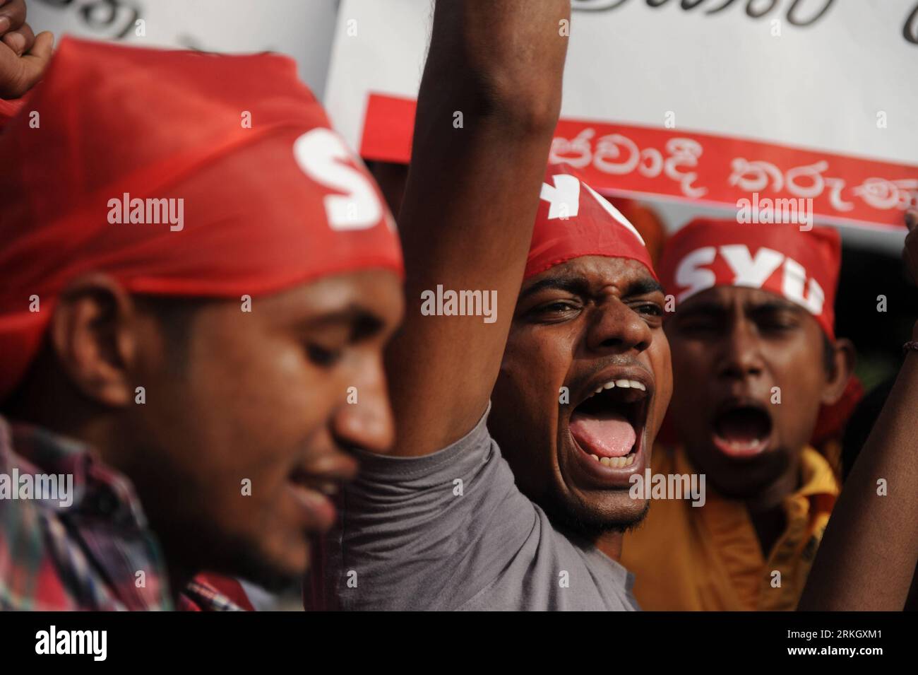 Sri lanka protest colombo hi-res stock photography and