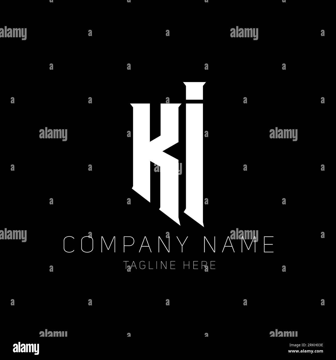 KI Letter Logo Design. Initial letters KI gaming's logo icon for